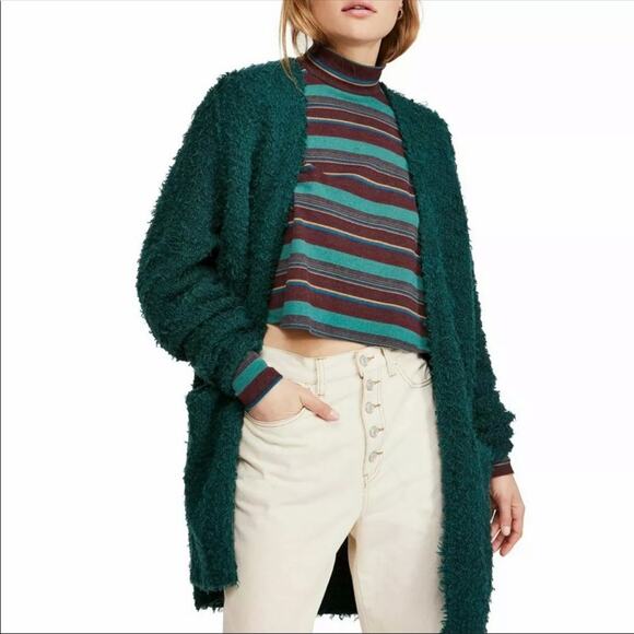 Free People Evergreen Boucled Knit Cardigan Size Small - Picture 1 of 6